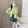 New candy color loose round neck long-sleeved knitted cardigan women's age-reducing small fresh single-breasted sweater jacket