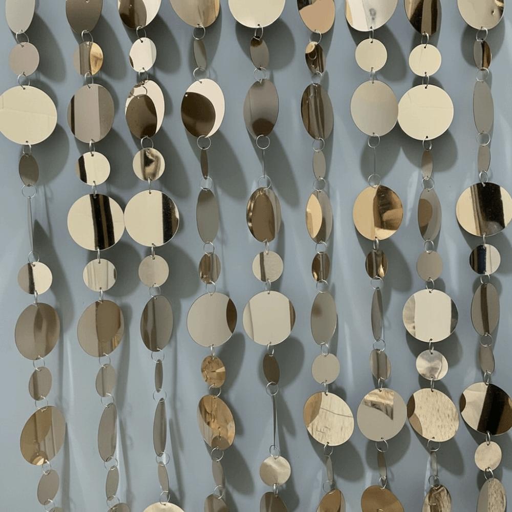 Runde Paillettenform Pailletten Hängende Folienvorhänge 100cm Länge 10 Stück Menge Paillettenperlenketten Kunststoffmaterial