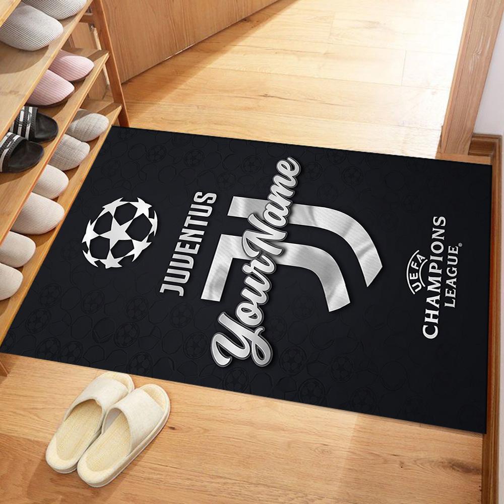 Juventus Customized Name Area Rug Design for Hallway Bedrooms Kitchen Living Rooms Antislip Carpet Decorate Offices Perfect Gift for Friends & Family