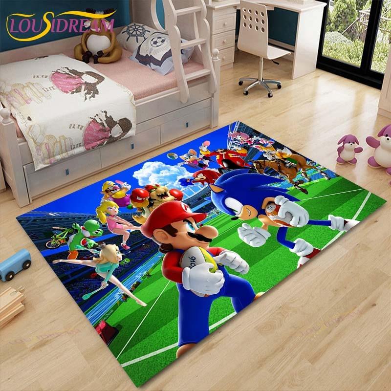 Mario Bros Anime Teppich Wohnzimmer Schlafzimmer Nachttisch Matte Japanisches Arbeitszimmer Computer Stuhl Home Fashion Bodenmatte Bereich Teppich
