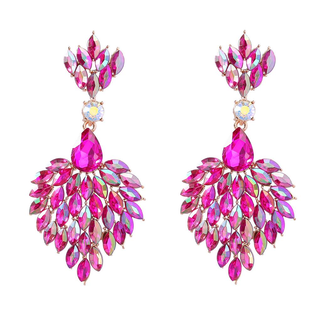 Baroque Style Earrings For Women Vintage Exaggerated Exquisite Rhinestone Stud Earrings Girls Glitter Jewelry Ear Accessories