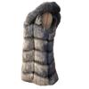 Haining fur autumn and winter hooded imitation fur vest women's medium and long fashion furry vest