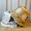 Colorful Rabbit Fur Fisherman Hat for Women In Autumn and Winter Hand Knitted Woolen Hat Warm Furry Hat Showing Face Small Plush Hat
