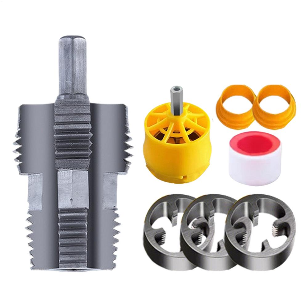 PVC Thread Maker Tool 1/2 Inch 3/4 Inch 1 Inch Pipe Threader Set Pipe Threader Plumbing Tool Power Drill Water Pipe Threader
