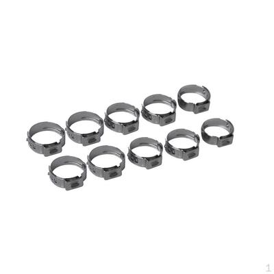 10Pcs Single Ear Hydraulic Hose Clamps Stainless Clips 11.5-14mm