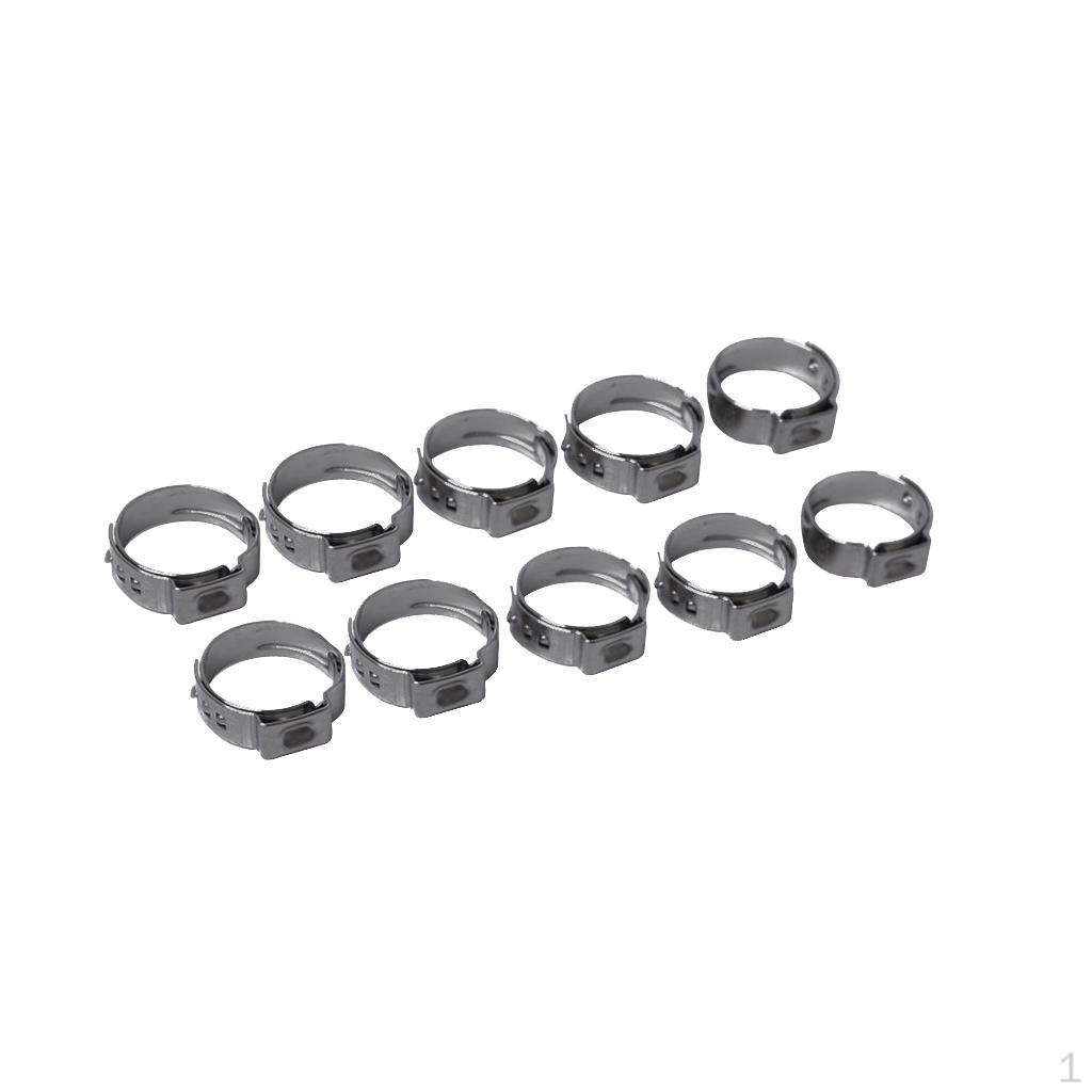 

10Pcs Single Ear Hydraulic Hose Clamps Stainless Clips 11.5-14mm