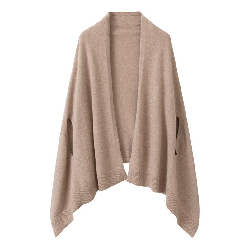 100% Pure Cashmere Versatile Shawl: Fashionable Warm Neck & Shoulder Warmer, Solid Color Scarf and Air Conditioning Cardigan Cape.