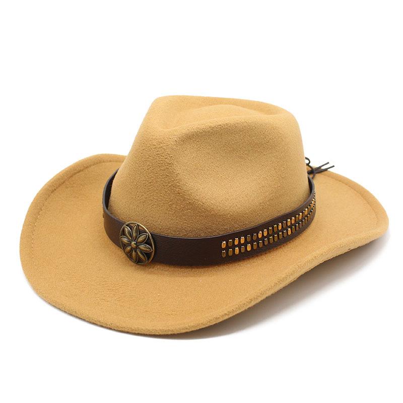 Западная пастушья шляпа Тибетский этнический стиль Шляпа от солнца Защита от солнца Ковбойская шляпа Мужская и женская Шляпа-шлем Дорожная шляпа Тибетский цилиндр M（56-58cm） верблюд