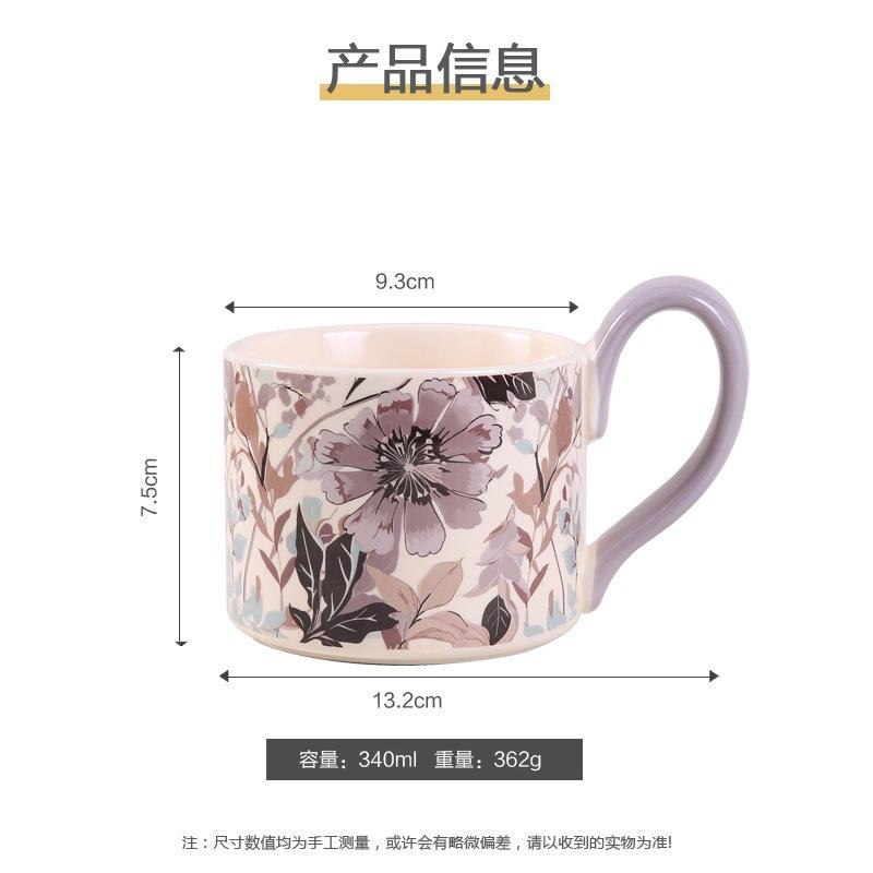 Design Sense Niche Wide Handle Office High Value Water Cup Coffee Cup, Home Couple Breakfast Cup