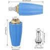 A25F-For Yard Suitable 1Set/5PCS High-Pressure Cleaning Turbine Nozzle, 360° Rotation 1/4" Quick Connect Cleaning Head