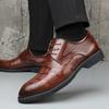Fashion Men's Dress Shoes Genuine Leather Oxfords Lace-Up Black Brown Business Office Wedding Formal Shoe for Men Classic Italian Style