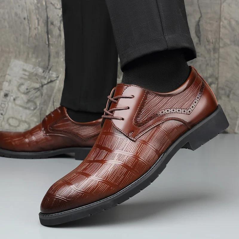 Модные мужские туфли из натуральной кожи — фото 6