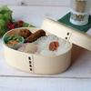 Bento X X Artisan Made In Current Model J-kitchens Small, Oval, Single-Tier Box, 17.5 11.3 6.3 Cm, Finish, Natural, Japan,