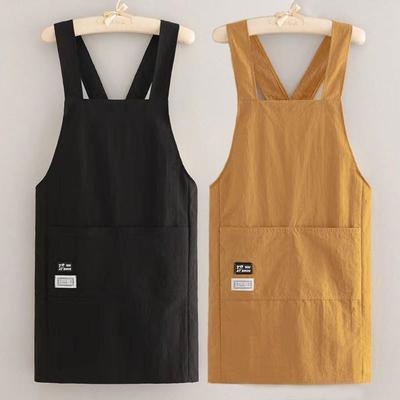 Delantal de cocina con bolsillos y tiras cruzadas, impermeable, uniforme de chef, para mujer y hombre