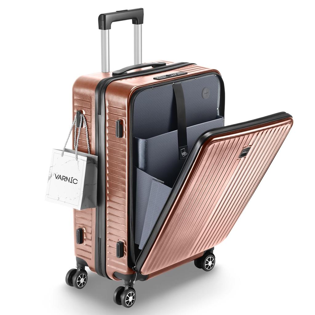 Front Multifunctional Carrying Ultra Front Carry Bag with USB TSA Dial 360 Degree Double Vibration Business Trip S [VARNIC] Suitcase, Open, Case,