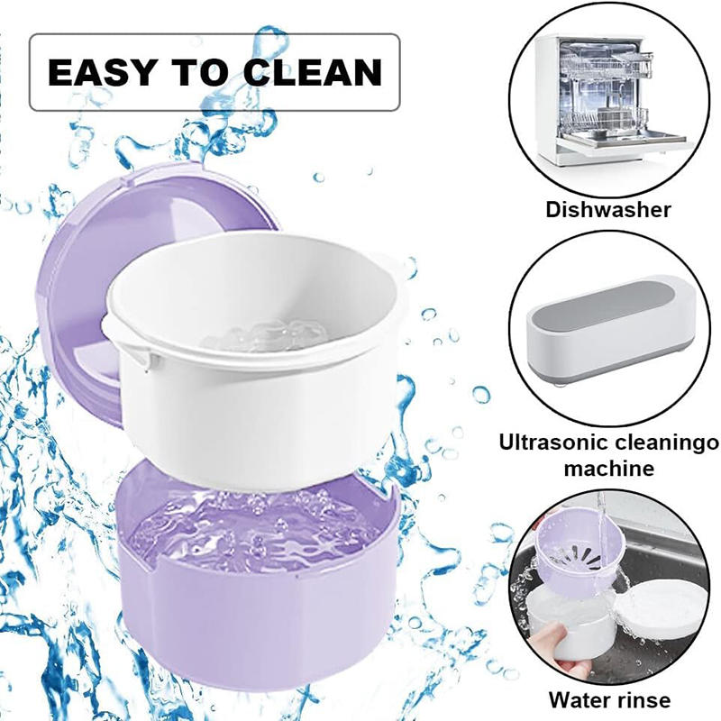 Orthodontic Retainer Storage Box Soaking Invisible Teeth Denture Cleaning Tooth Storage Portable Belt Storage Case