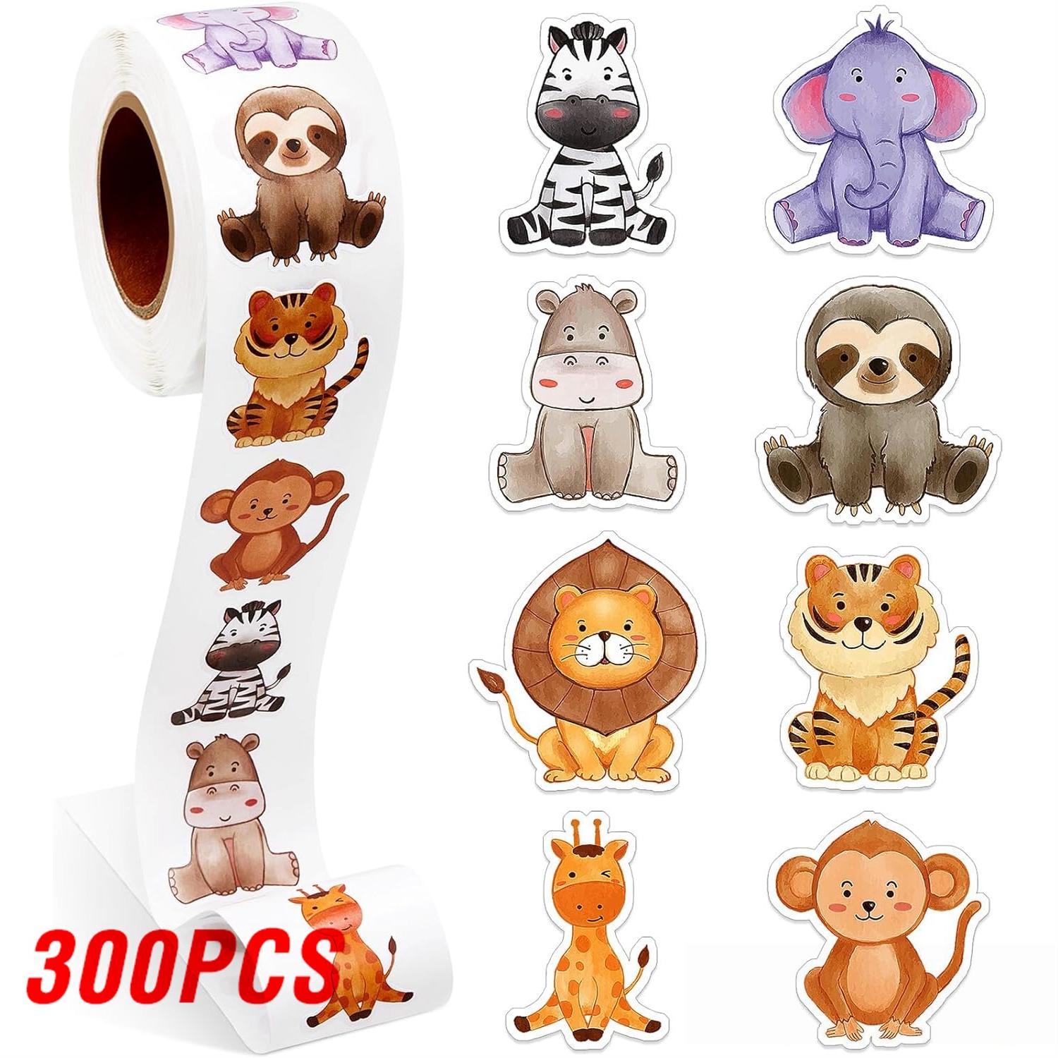 

100-500pcs Animals Cartoon Reward Label Sealing Thank You Sticker Stationery DIY Decoration Scrapbooking School Supplies