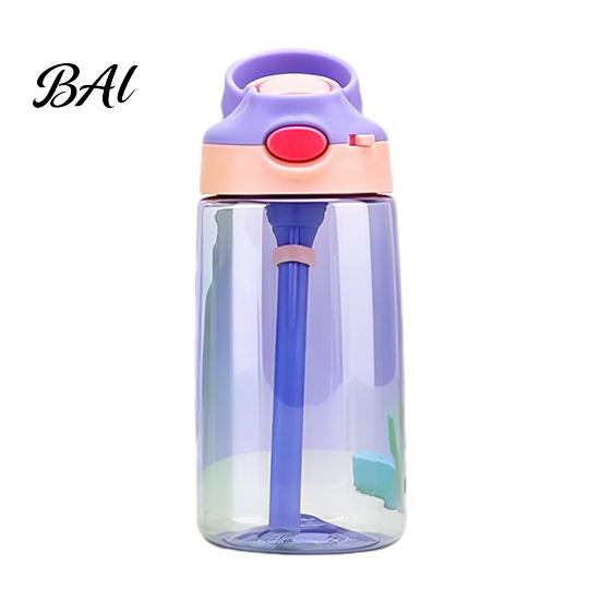 Anti Choking Training Bottle for Kids Cartoon Sippy Cup, 470ml Water with Straw Adjustable Strap, Pop Up Toddler Lid Flip Top Tumbler School, Portable