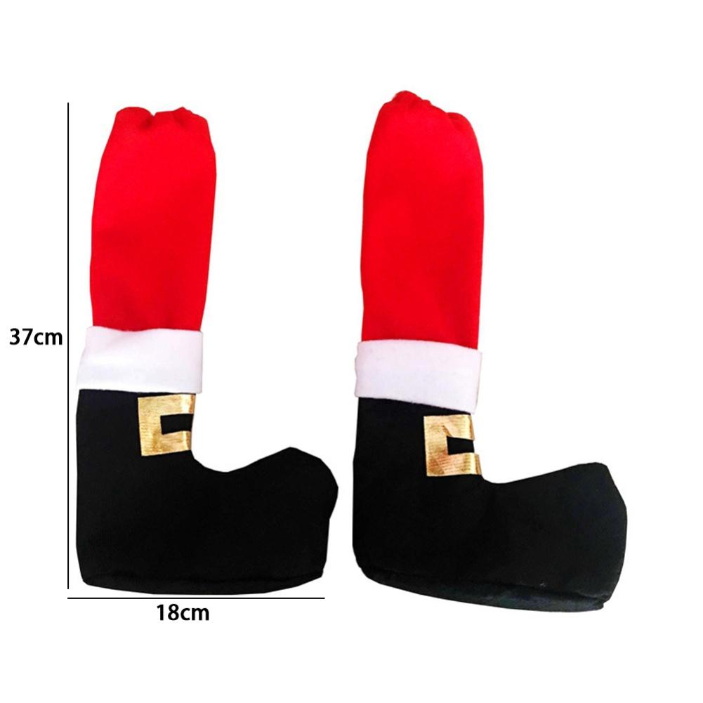 4 Pieces Christmas Furniture Socks for Chair Table Legs with Elastic Fit for Floor Protection and For Holiday Use