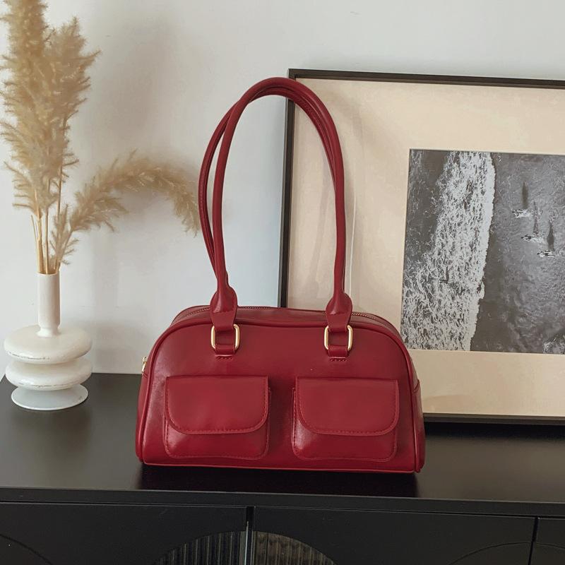 Stylish and Simple Underarm Bag, Bowling Bag, Women's 2025 New High-end Commuter Handbag, Casual Shoulder Bag