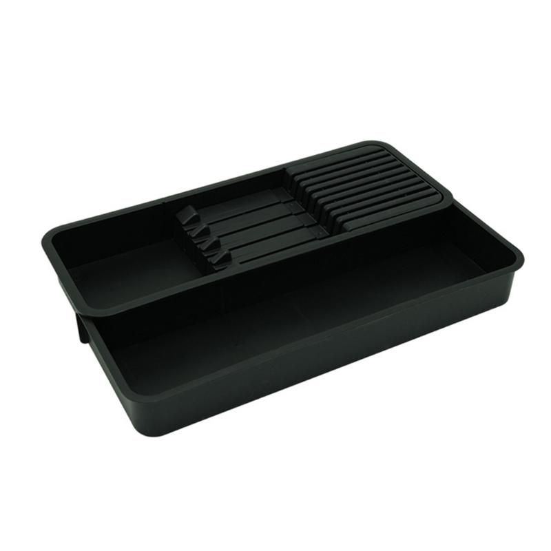 Expandable Knife Organizer Adjustable Compact Flatware Cutlery Tray Kitchen Drawer Knife Block for Cooking Utensils