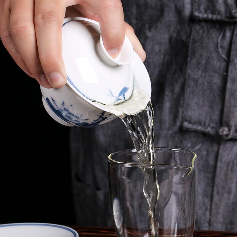 MULTIPOTENT Hand-painted Thin Porcelain SanCai Gaiwan