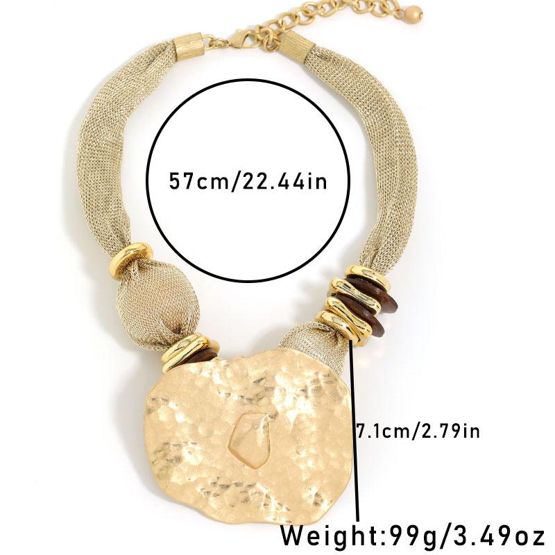 Statement Retro Stil Übertriebene Halskette Geometrischer Anhänger für Frauen Mädchen Hochzeitsparty Schmuck
