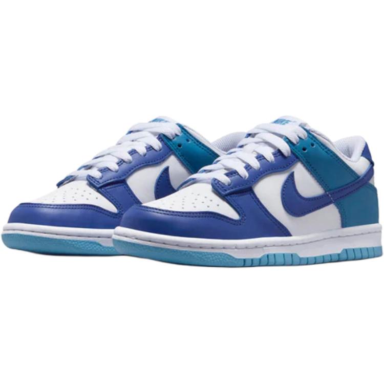 Nike Tênis de Skate Dunk Low Branco Azul Unissex FB9109-130