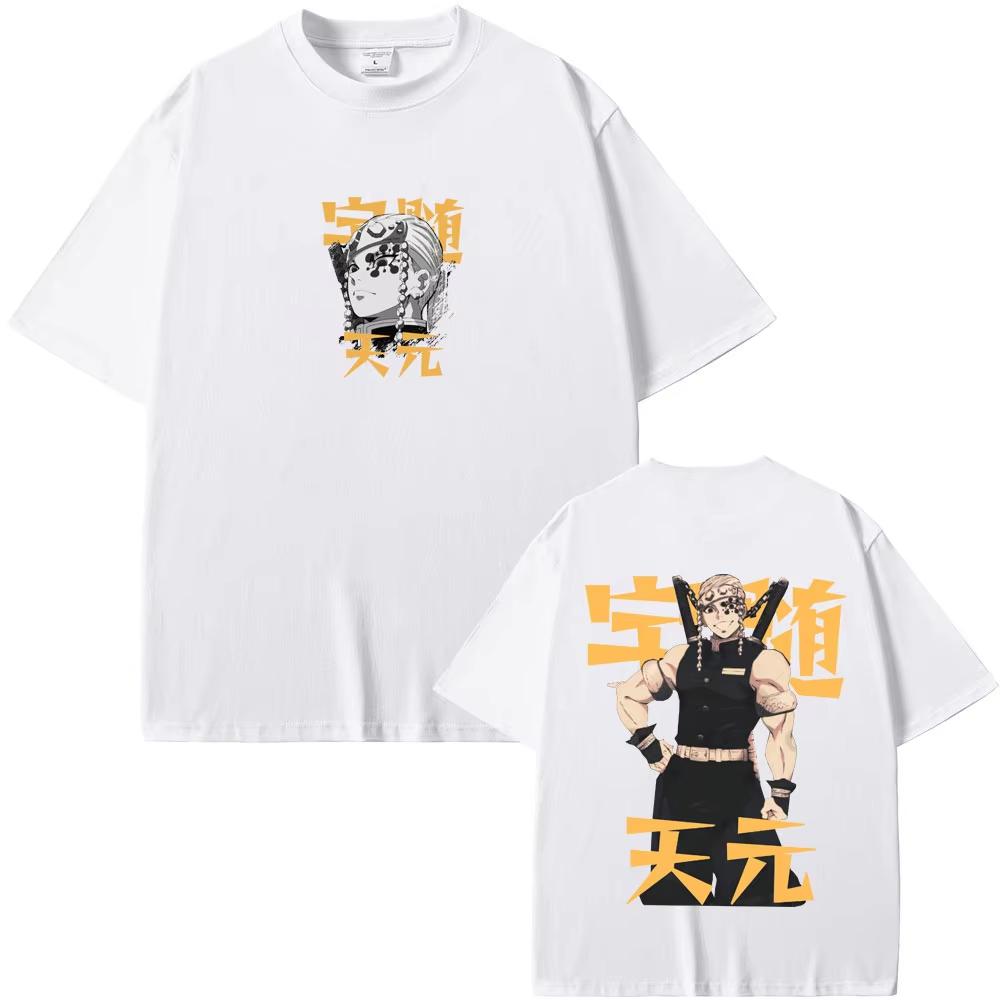 Anime Demon Slayer Uzui Tengen Graphic T-shirt Muscle Mouse Funny Meme T Shirts Tops Men's Women Manga Oversized Crewneck Tshirt