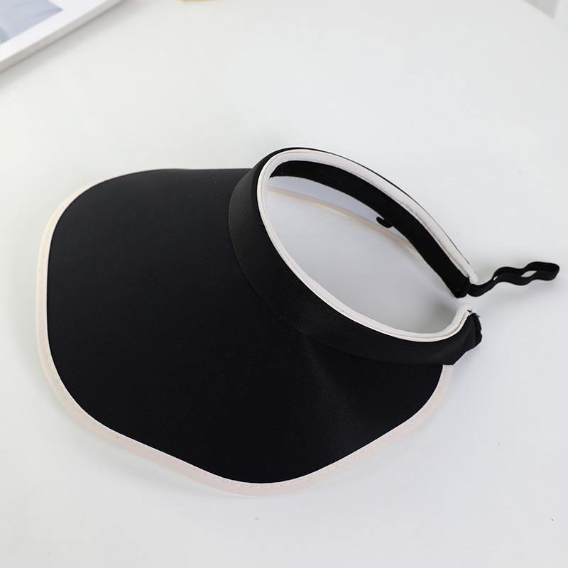 

South Korea Sun Hat Big Brim Sun-Proof Sun Protection Hat Summer Topless Hat Women s UV Protection Hat Wave Headband Outdoor XMZ026 black petal cap_adjustable