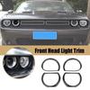 4X Front Head Light Lamp Ring Cover Trim For Dodge Challenger 2015+ Carbon Fiber
