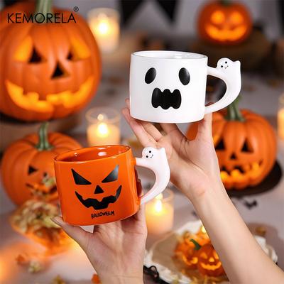 1 Stück 400ml Keramik Halloween Tasse mit dekorativem Muster Kaffeetasse Geburtstag Tischgeschirr für Halloween Party Geschenke