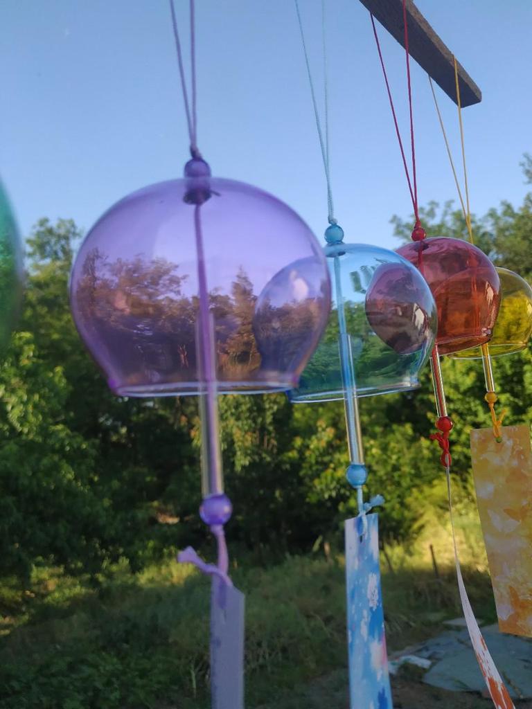 Edo Japanese-Style Stained Glass Wind Chime for Balcony Summer Gift Home Decor