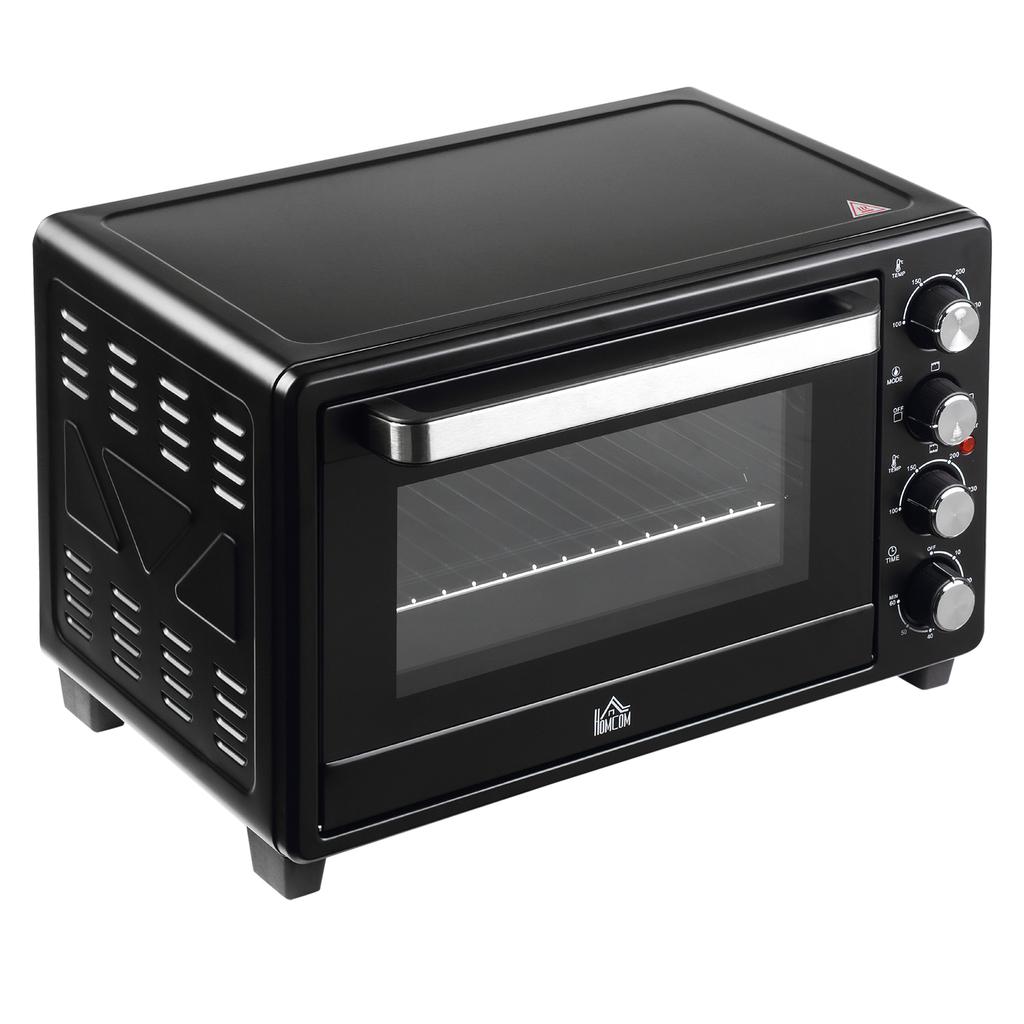 Mini oven toaster oven, 1 baking tray, 1 grill rack, timer function, black