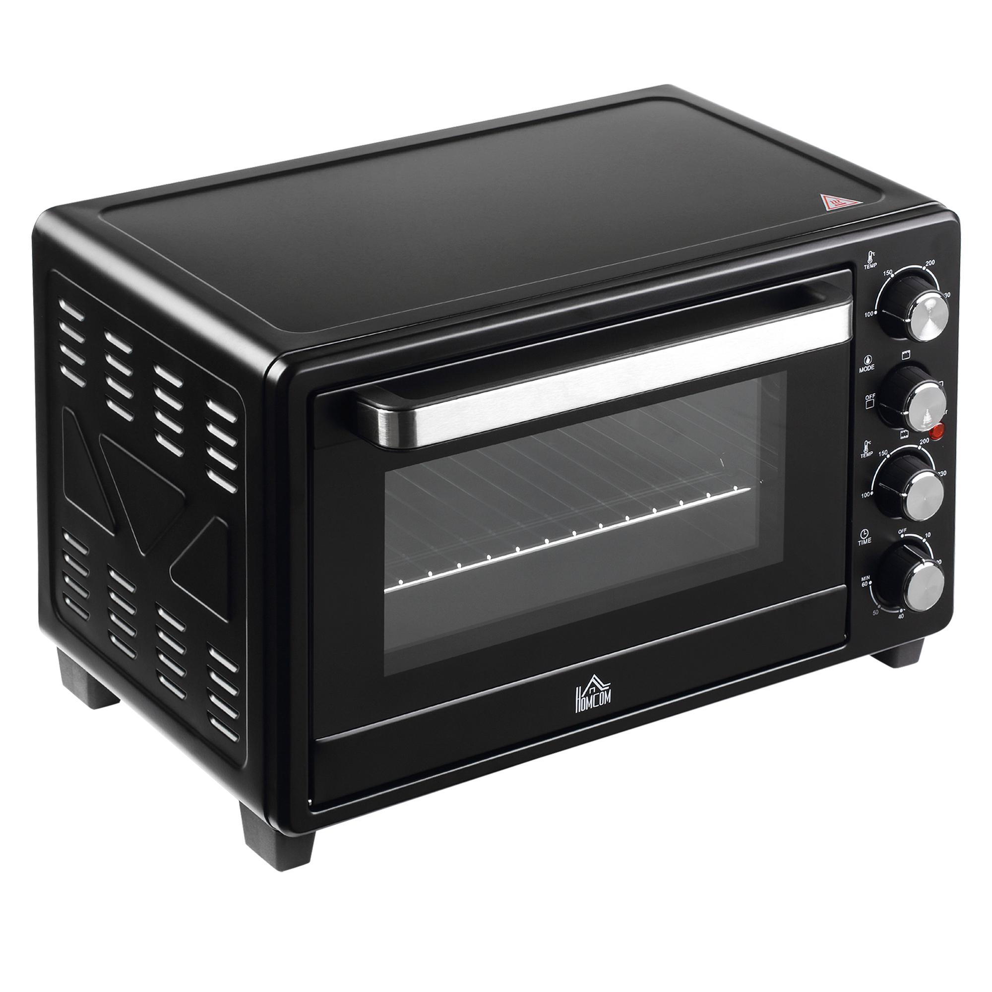Mini Four Grille-pain Four 1 Plaque de Cuisson 1 Grille Minuteur Fonction Noir