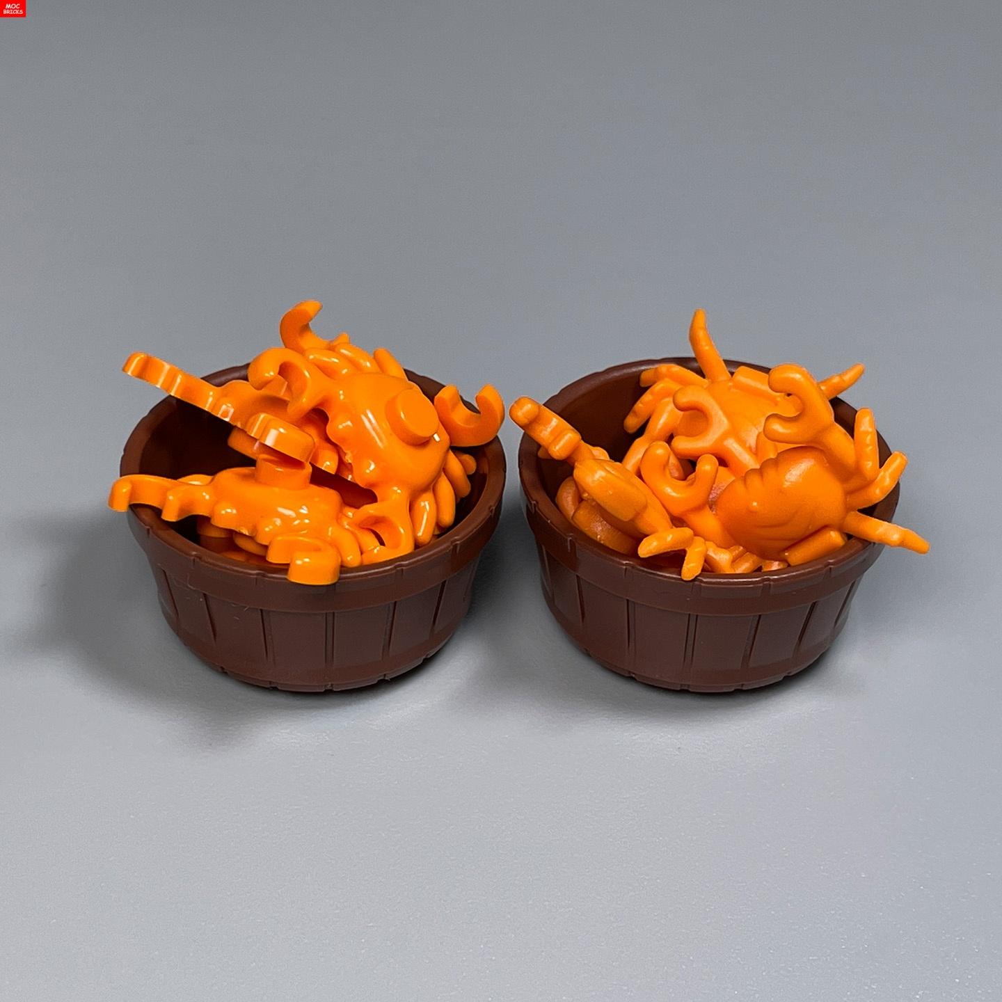 MOC Steine Fröhlicher orange Roter Krebs Großbritannien Frankreich Norwegen Pädagogische Bausteine Spielzeug Kinder Geschenk orange