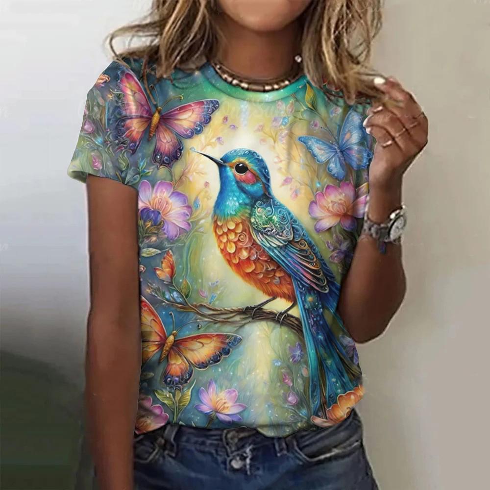 Women Casual O-Neck Short Sleeve T Shirt Harajuku Tees Streetwear Y2k Tops Clothing
