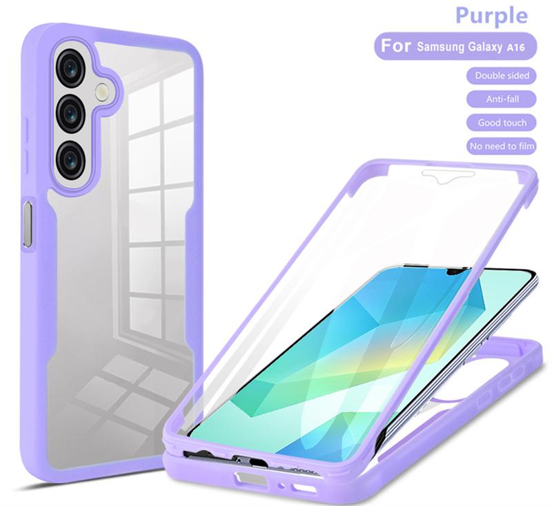 

360 Полный Защитный Чехол Для Samsung Galaxy A16 A26 A36 A56 Защитный Экран Чехлы Для Телефонов Samsung Galaxy S25 Ultra Чехол For Samsung A16 фиолетовый