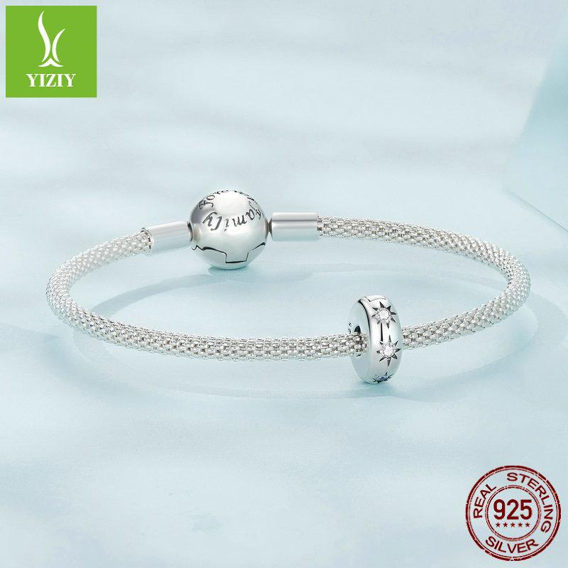 S925 Silver Mangstar Round Positioning Buckle Accessories Star Diy Bracelet Bead Separator Scc2420