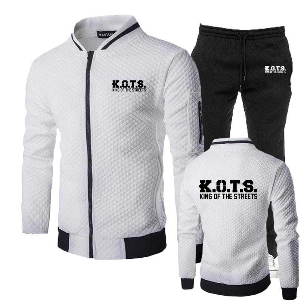 Neues Slim Fit Anzug für Herren für Box- und Kampfsport, Lässiges und Modisches Reißverschluss Jacke+Hosen Set