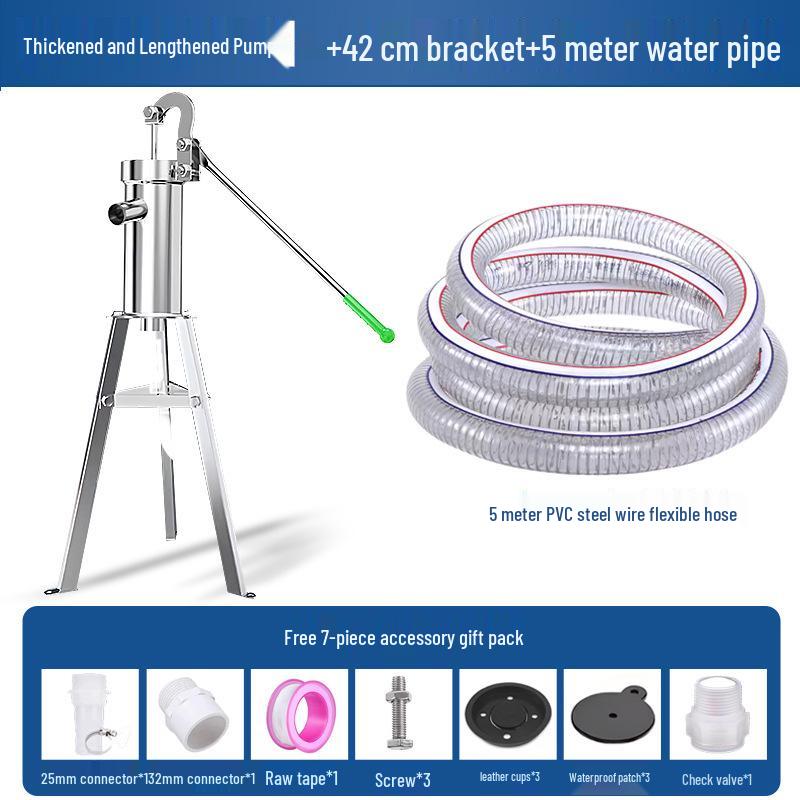 Landelijk Ouderwets Gietijzeren Handbediende Roestvrijstalen Putpomp