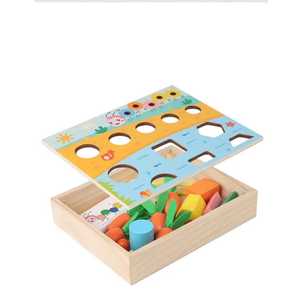 Wooden Shape Puzzle Preschool Cognitive Toy Early Learning Sorter Game Shape Sorter Puzzle for Children Kids Girls Boys Toddlers