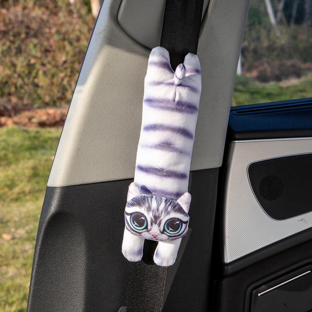 Dog Cat Car Neck Pillow Seat Belt Shoulder Pad Car Neck Pillow Travel 3D Animal Neck Cushion Universal Car Accessory Cartoon