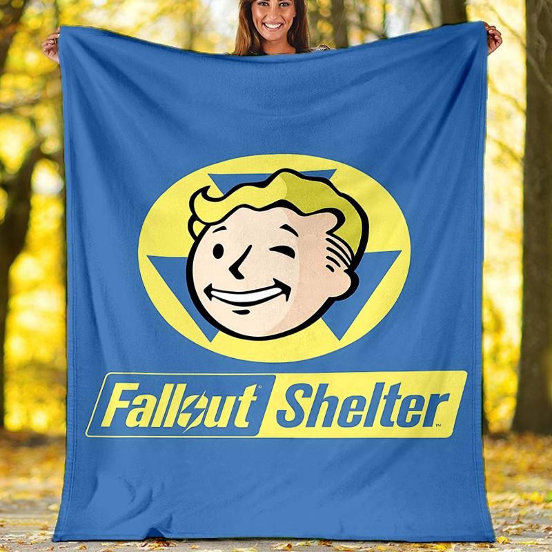 1pc NUKA-BOMBS Fallout1 Theme Blanket - Digital Print, Polyester, Cozy for All Seasons, Perfect for Outdoor, Camping, and Travel