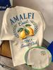 2026 Unisexs Italian Amalfi Coast Lemon Pattern Tshirt Summer Casual Vacation Tshirt Outdoor Sports Unisexs And Unisexs Top