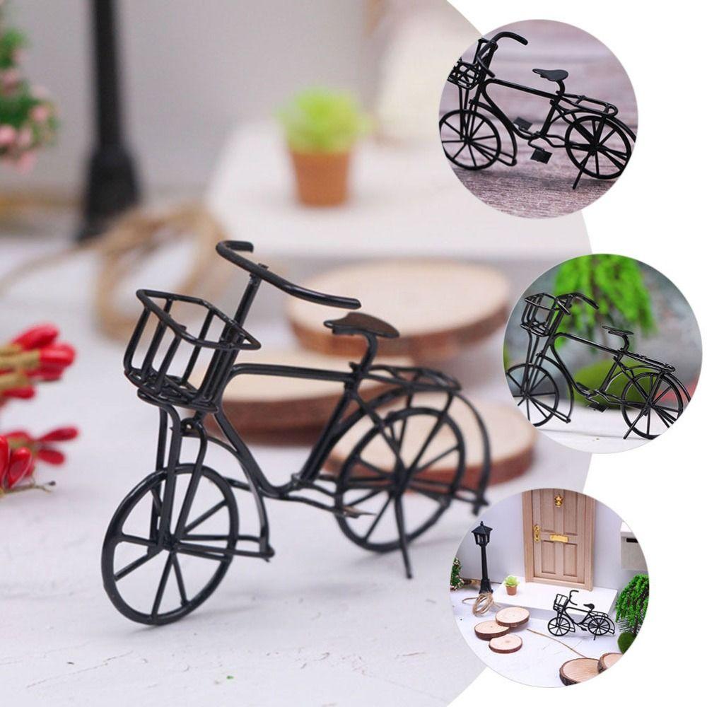 Iron Art Bicycle Model Small Bike Miniatures Dollhouse Accessories   Collection Gift