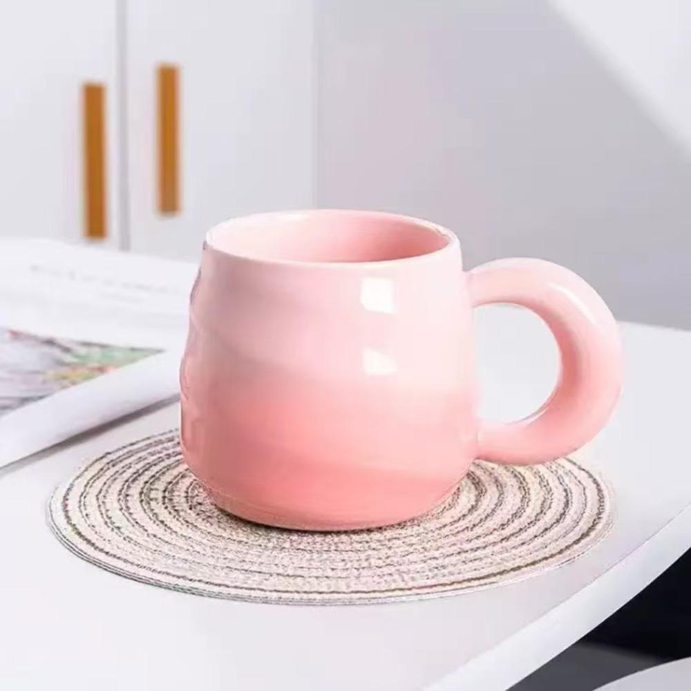 

Internet celebrity breakfast coffee mug gradual change spiral value cute milk cup student couple ceramic cup 401-500ml