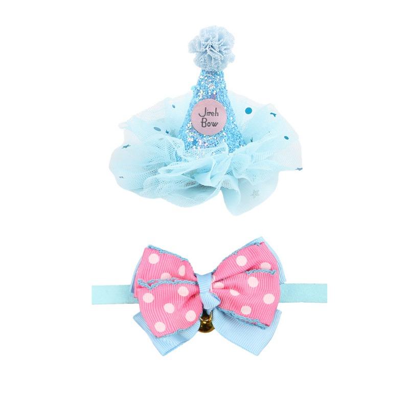 2024 Nytt Kjæledyr Justerbar Hatt Halssett Kattehatt Halsbånd Utkledning Hodeplagg Nyårsdekorasjon Kattetilbehør