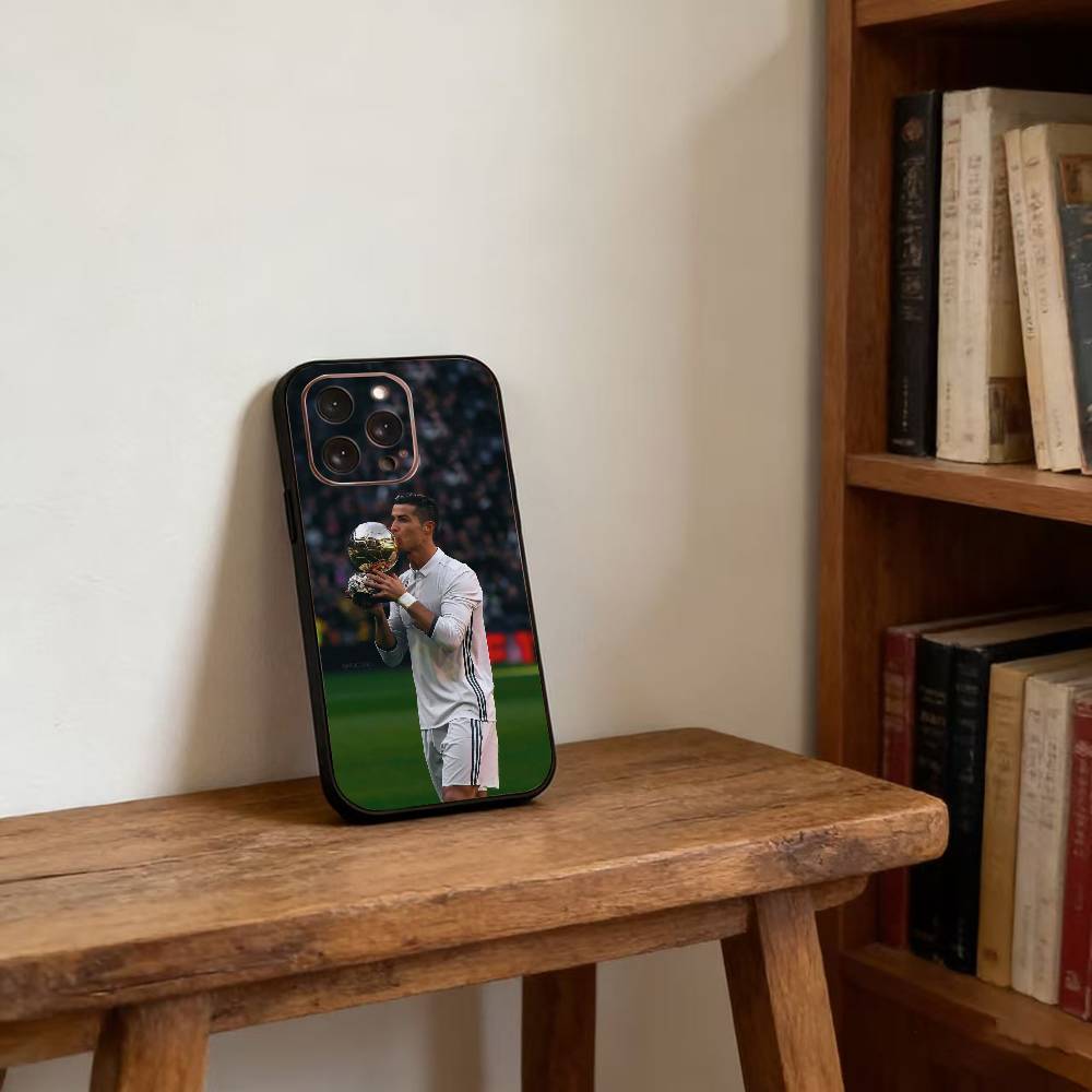 Custodia per Telefono Sports Star CR7 C-Cristiano R-Ronaldo Per iPhone 17,16,15,14,13,12,11 Plus,Pro Max,XS,Copertura Nera in Morbido Silicone