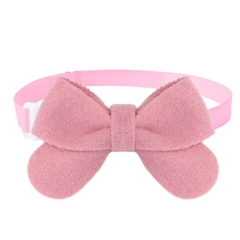 New Plush Bow Pet Collar Dog Decorative Bow Tie Adjustable Webbing Cat Neck Ring